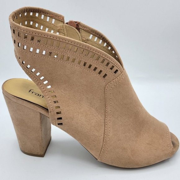 Francesca Shoes - Francesca's Suede Peep Toe Booties Boots Women's Size 10